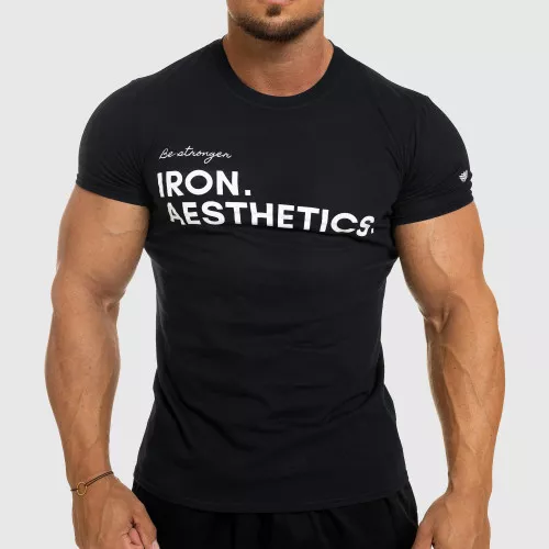 Pánské fitness tričko Iron Aesthetics Be Stronger, černé