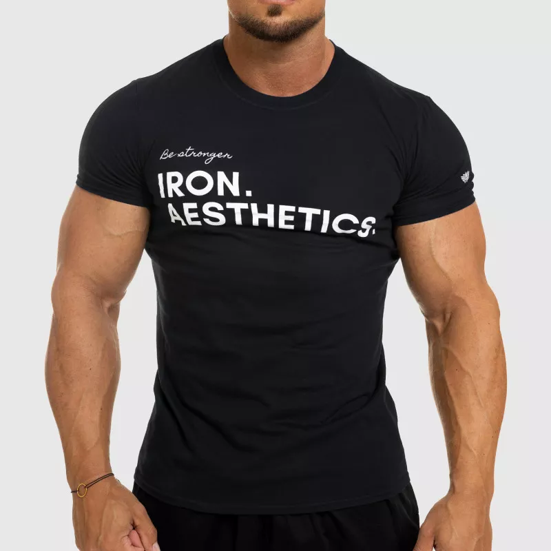 Pánské fitness tričko Iron Aesthetics Be Stronger, černé-1