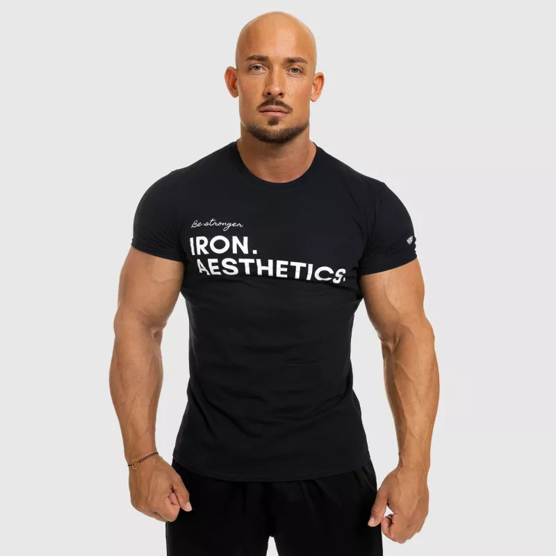 Pánské fitness tričko Iron Aesthetics Be Stronger, černé-3