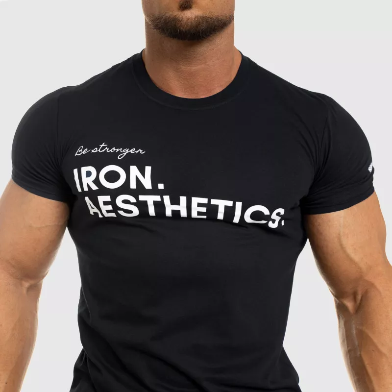 Pánské fitness tričko Iron Aesthetics Be Stronger, černé-4