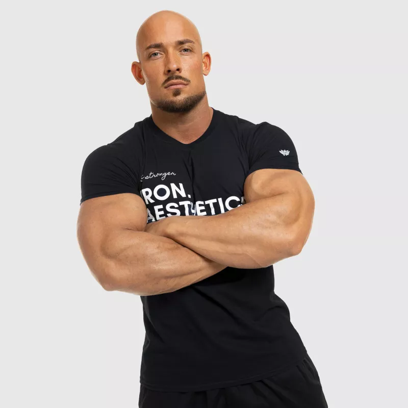 Pánské fitness tričko Iron Aesthetics Be Stronger, černé-7