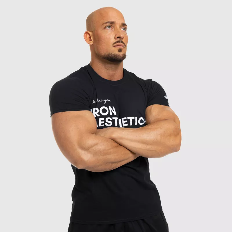Pánské fitness tričko Iron Aesthetics Be Stronger, černé-8