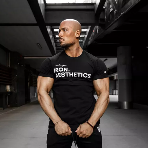 Pánské fitness tričko Iron Aesthetics Be Stronger, černé