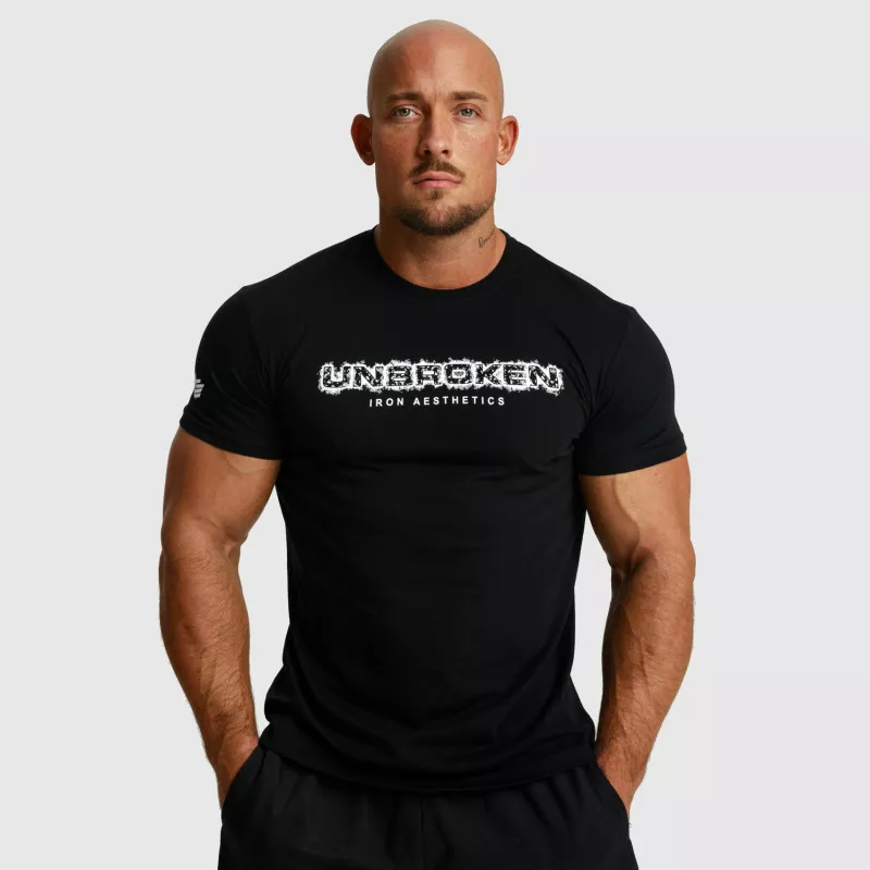 Pánské fitness tričko Iron Aesthetics Unbroken, černé-4