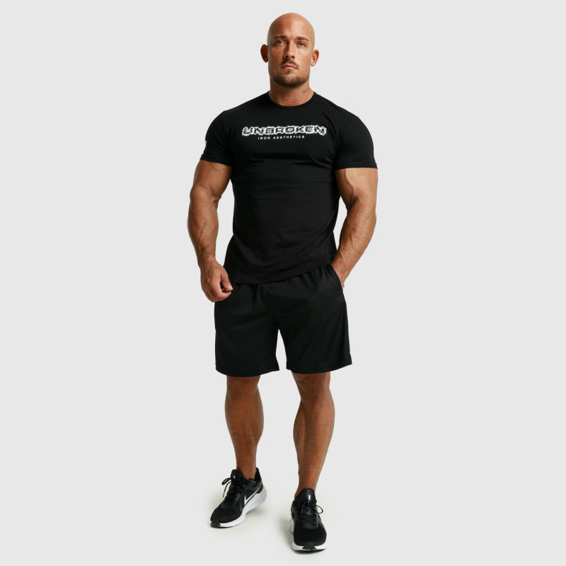 Pánské fitness tričko Iron Aesthetics Unbroken, černé-8