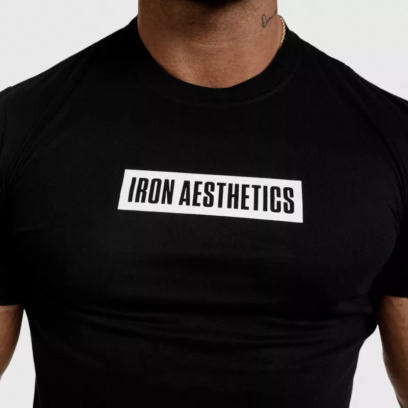 Pánské fitness tričko Iron Aesthetics Boxed, černé-2