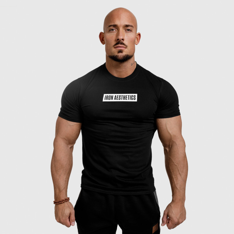 Pánské fitness tričko Iron Aesthetics Boxed, černé-3