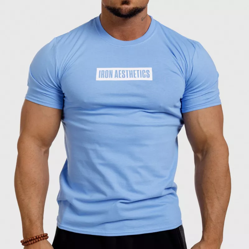 Pánské fitness tričko Iron Aesthetics Boxed, modré-1