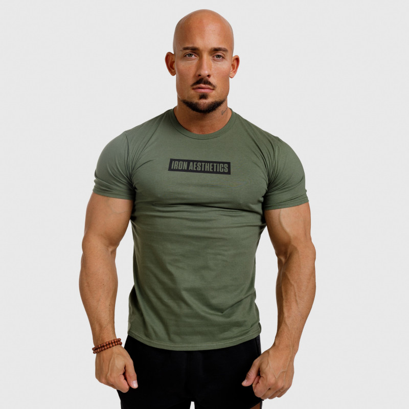 Pánske fitness tričko Iron Aesthetics Boxed, bordové