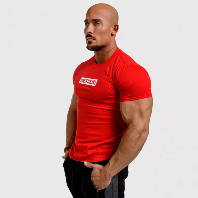 Pánské fitness tričko Iron Aesthetics Boxed, červené-3