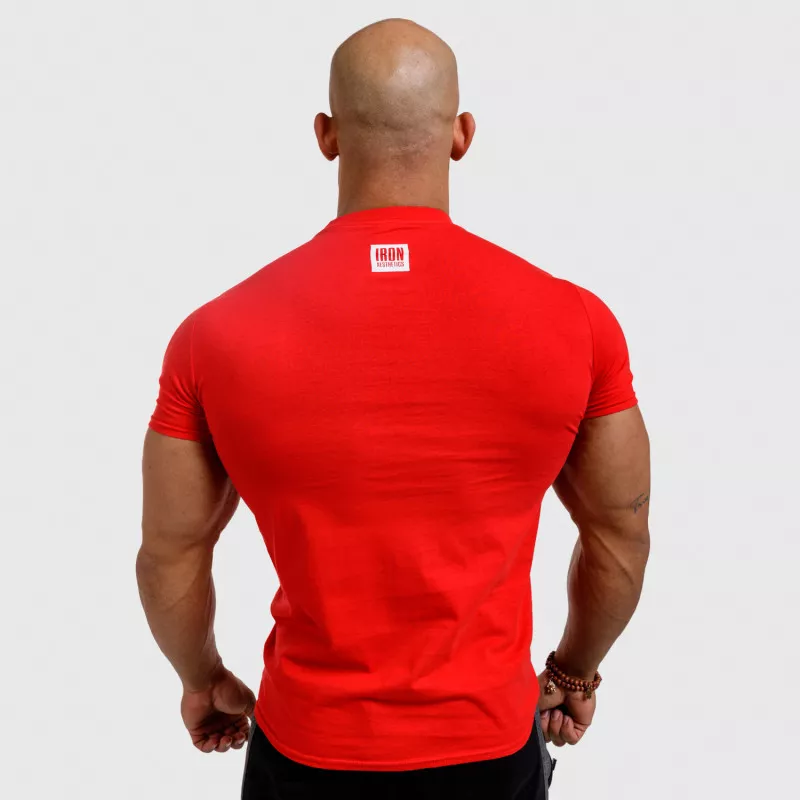 Pánské fitness tričko Iron Aesthetics Boxed, červené-5