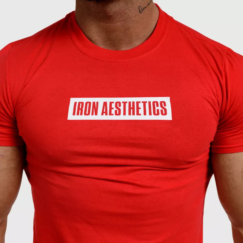 Pánské fitness tričko Iron Aesthetics Boxed, červené-6