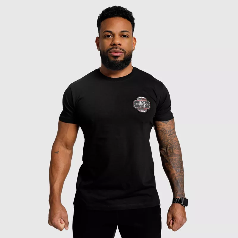 Pánské fitness tričko Iron Aesthetics Badge, černé-4