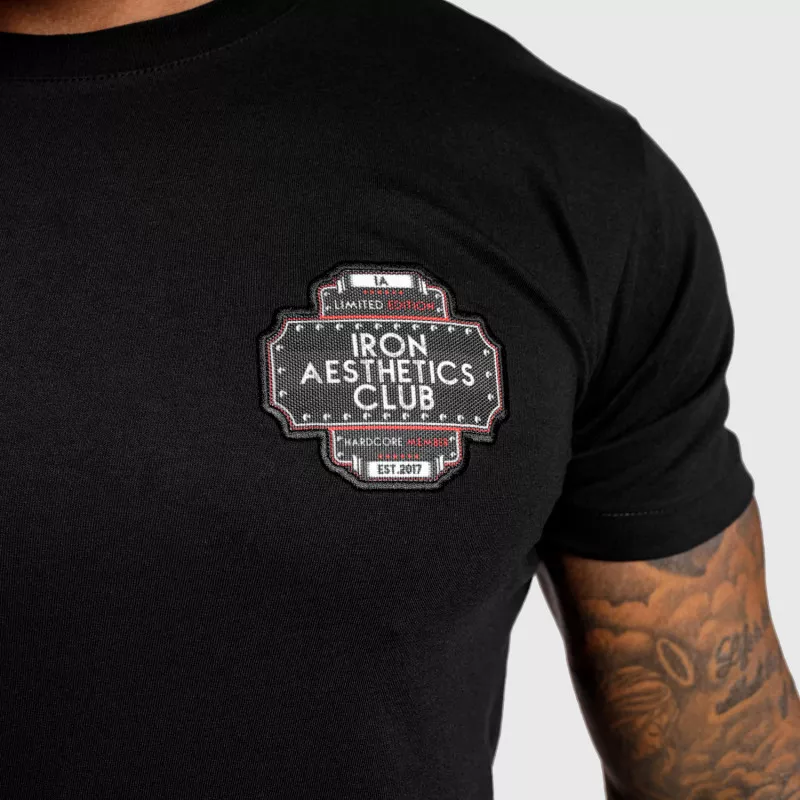 Pánské fitness tričko Iron Aesthetics Badge, černé-3