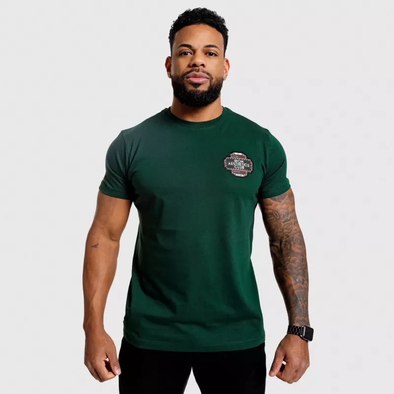 Pánské fitness tričko Iron Aesthetics Badge, zelené-4