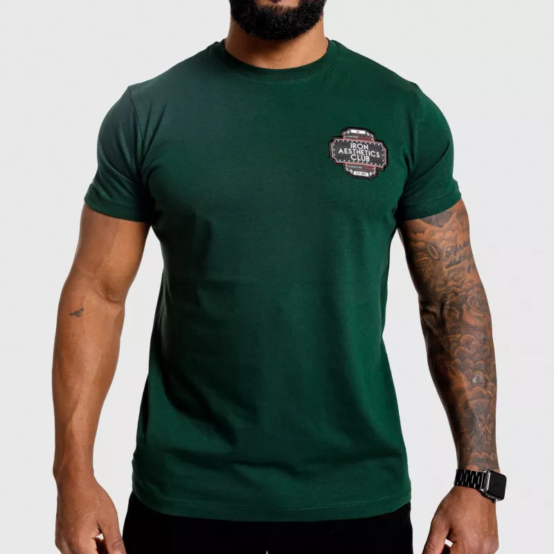 Pánské fitness tričko Iron Aesthetics Badge, zelené-1