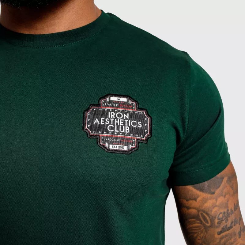Pánské fitness tričko Iron Aesthetics Badge, zelené-3