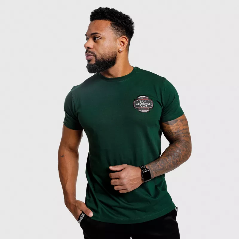 Pánské fitness tričko Iron Aesthetics Badge, zelené-9