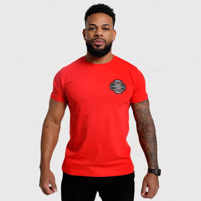 Pánské fitness tričko Iron Aesthetics Badge, červené-6