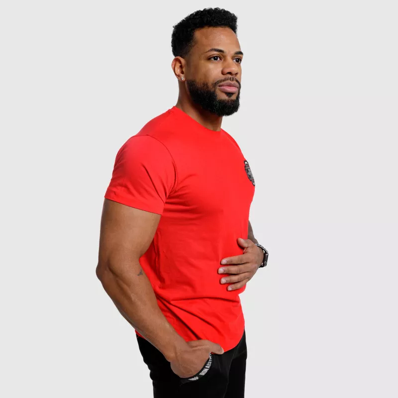 Pánské fitness tričko Iron Aesthetics Badge, červené-9