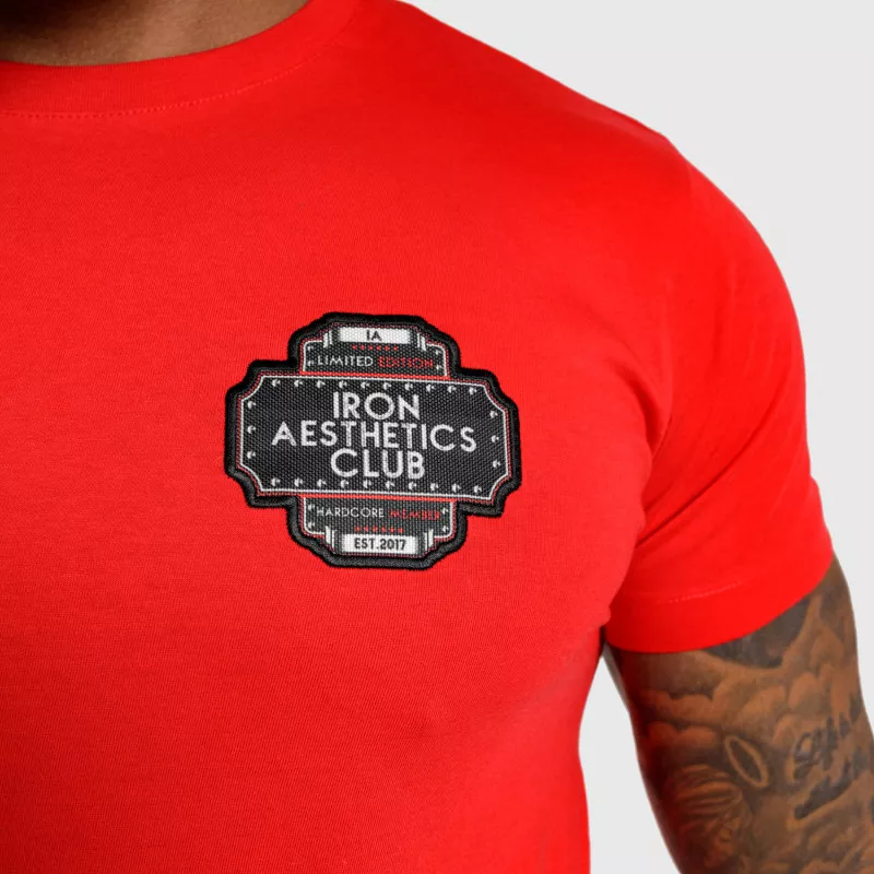 Pánské fitness tričko Iron Aesthetics Badge, červené-4
