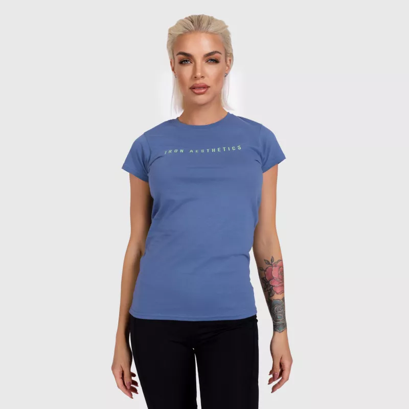 Dámské fitness tričko Iron Aesthetics Signature, modré-5
