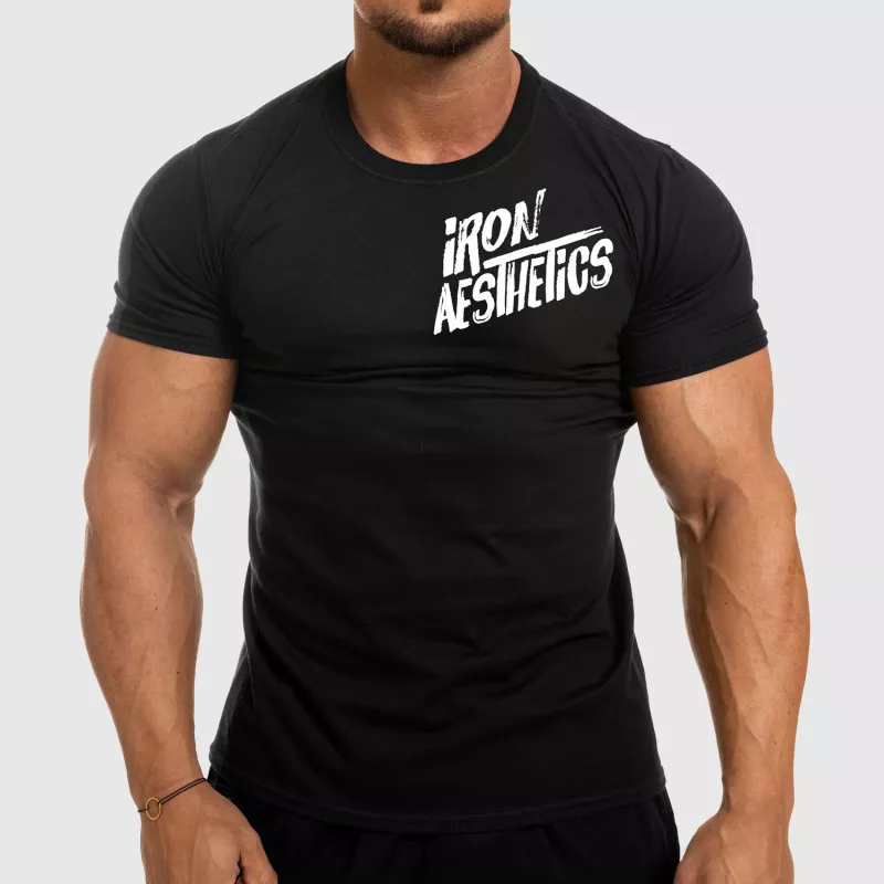 Pánské fitness tričko Iron Aesthetics Splash, černé-1