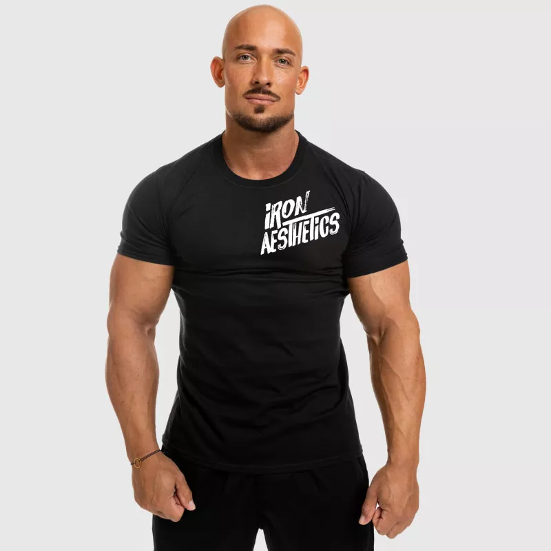 Pánské fitness tričko Iron Aesthetics Splash, černé-3