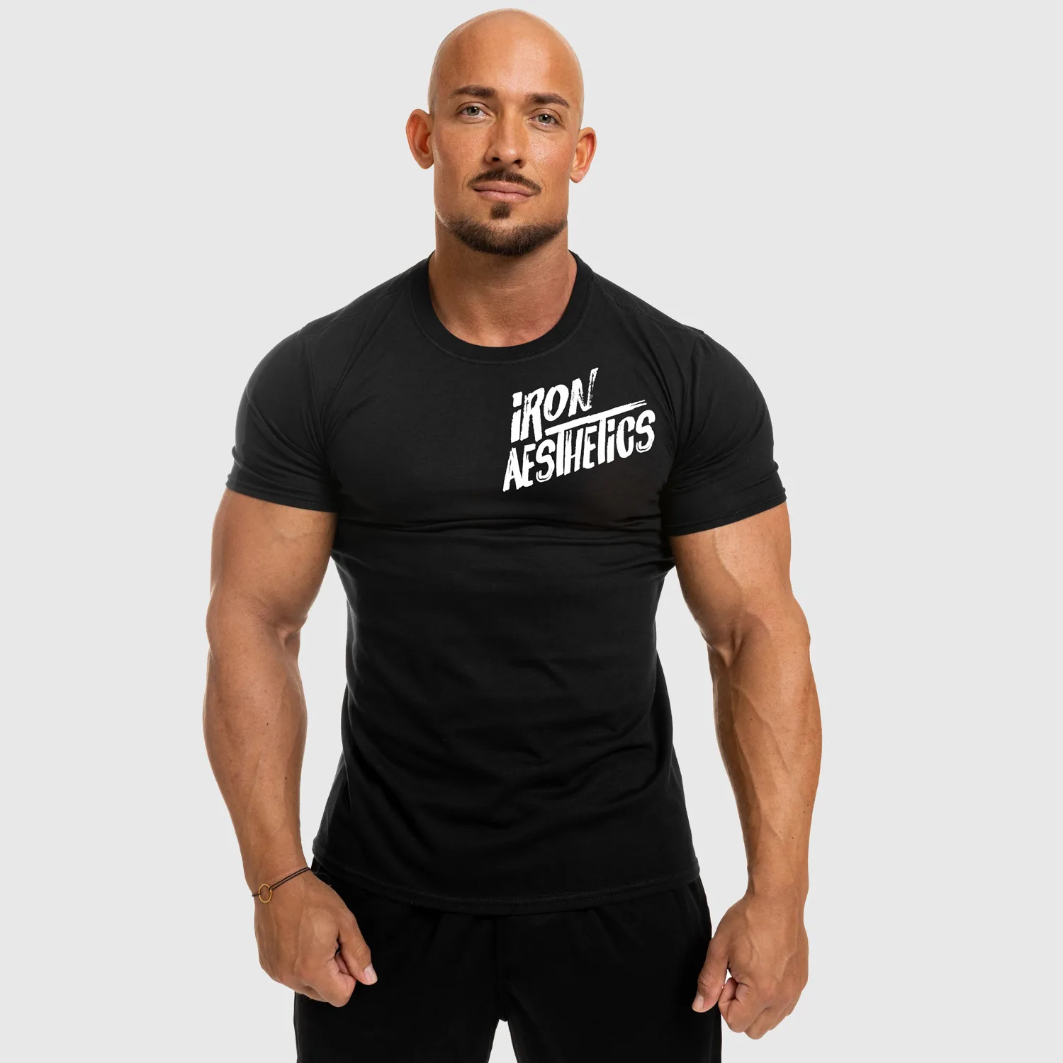 Pánské fitness tričko Iron Aesthetics Splash, černé-1