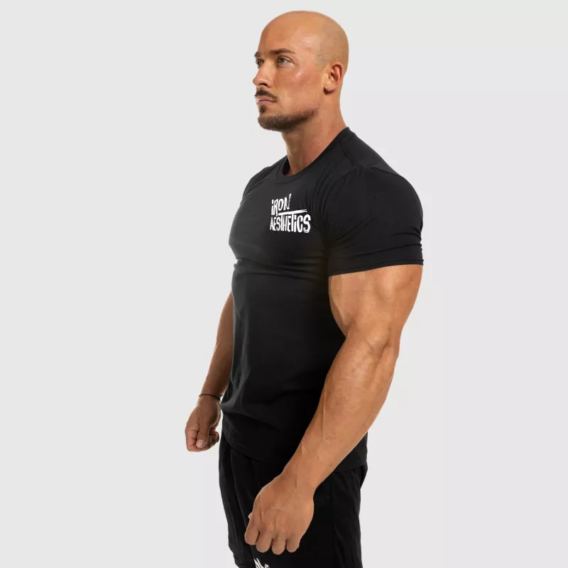 Pánské fitness tričko Iron Aesthetics Splash, černé-6