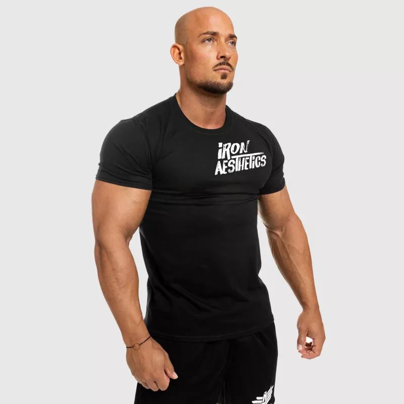 Pánské fitness tričko Iron Aesthetics Splash, černé-2