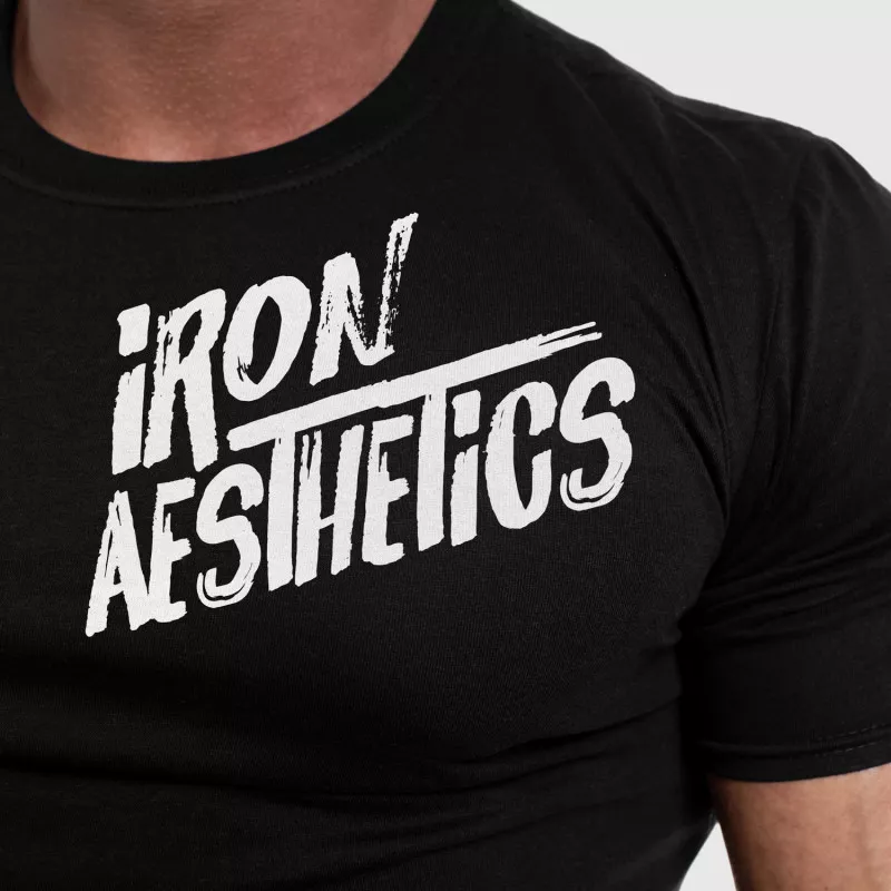Pánské fitness tričko Iron Aesthetics Splash, černé-4