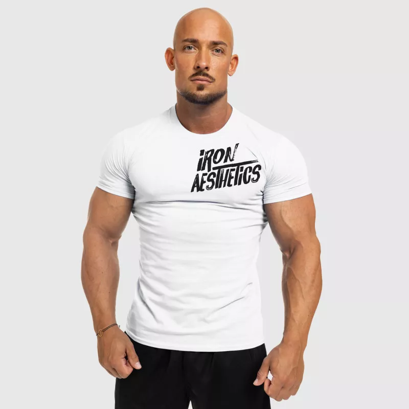 Pánské fitness tričko Iron Aesthetics Splash, bílé-5