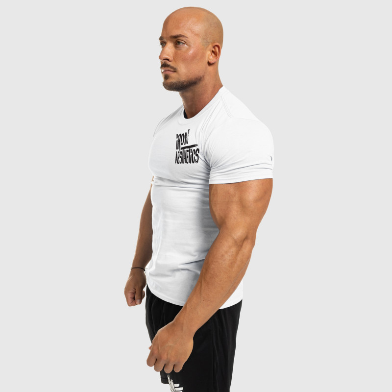 Pánské fitness tričko Iron Aesthetics Splash, bílé-6