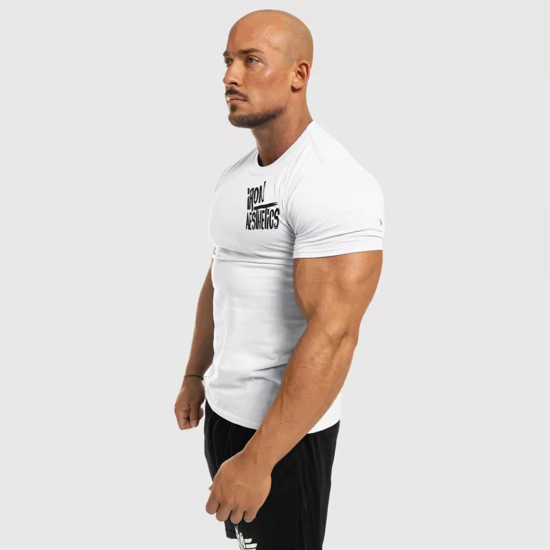 Pánské fitness tričko Iron Aesthetics Splash, bílé-6