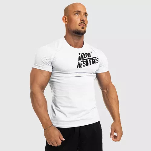 Pánské fitness tričko Iron Aesthetics Splash, bílé