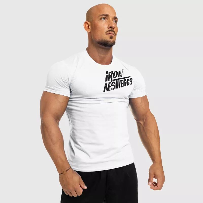 Pánské fitness tričko Iron Aesthetics Splash, bílé-2