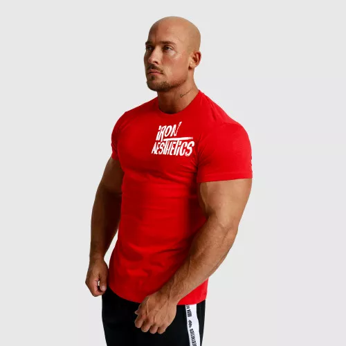 Pánské fitness tričko Iron Aesthetics Splash, červené
