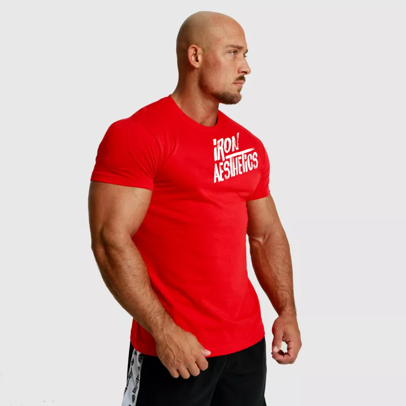 Pánské fitness tričko Iron Aesthetics Splash, červené-6