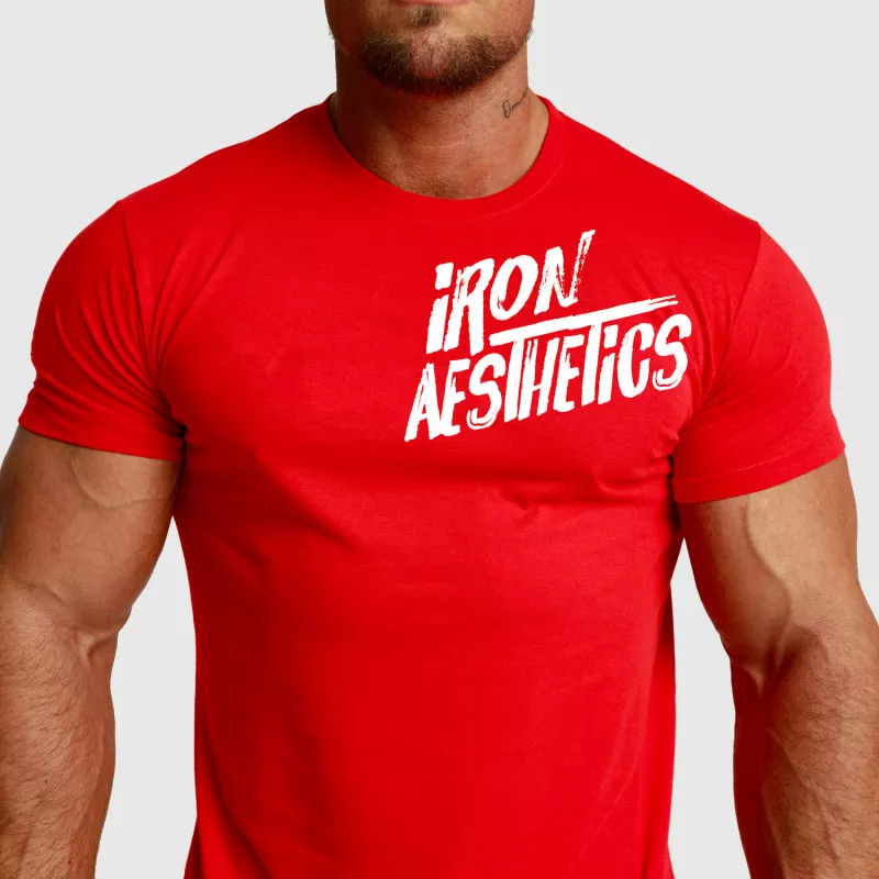 Pánské fitness tričko Iron Aesthetics Splash, červené-4