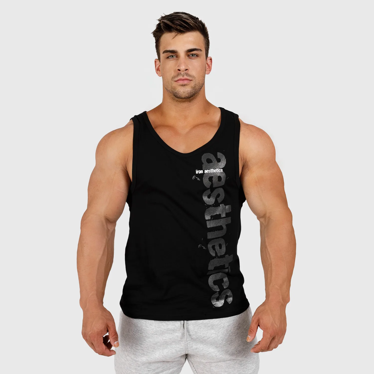 Pánské fitness tílko Iron Aesthetics Cross, černé-1