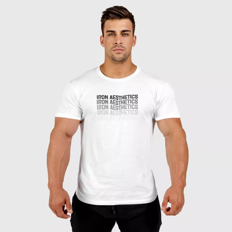 Pánské fitness tričko Iron Aesthetics Shades, bílé-5