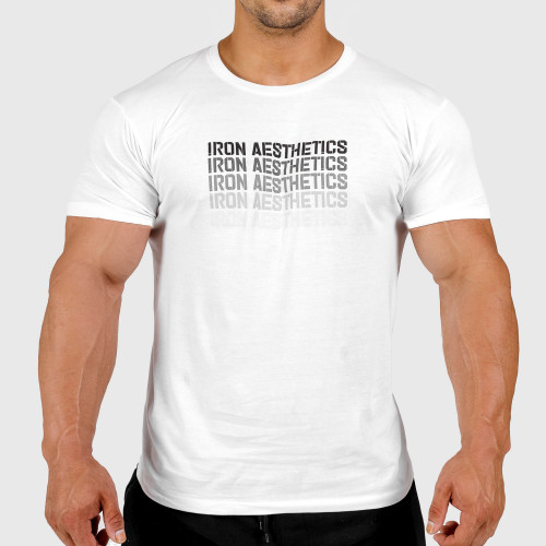 Pánské fitness tričko Iron Aesthetics Shades, bílé