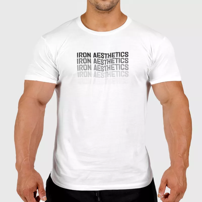 Pánské fitness tričko Iron Aesthetics Shades, bílé-1
