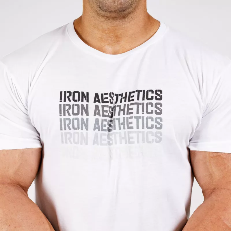 Pánské fitness tričko Iron Aesthetics Shades, bílé-7