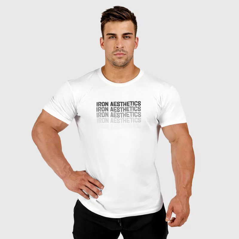 Pánské fitness tričko Iron Aesthetics Shades, bílé-4
