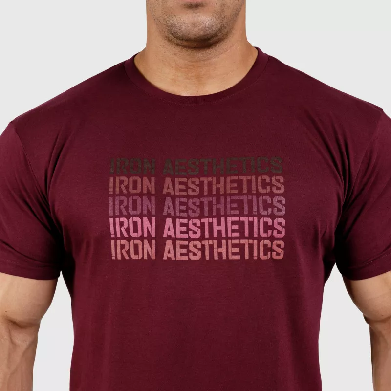 Pánské fitness tričko Iron Aesthetics Shades, bordové-7