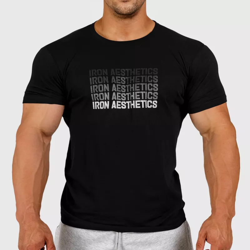 Pánské fitness tričko Iron Aesthetics Shades, černé-1