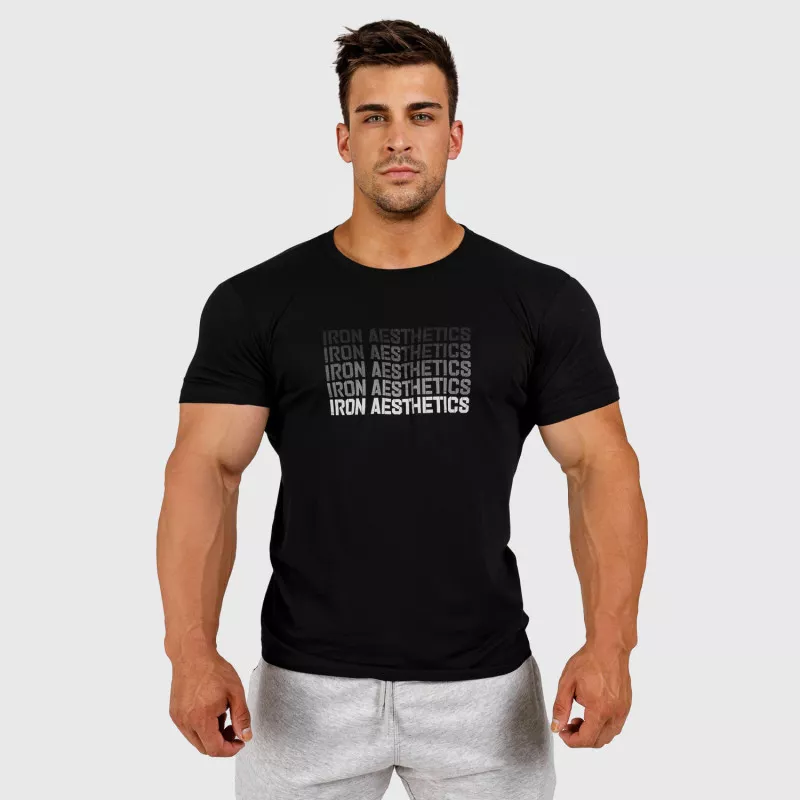 Pánské fitness tričko Iron Aesthetics Shades, černé-4