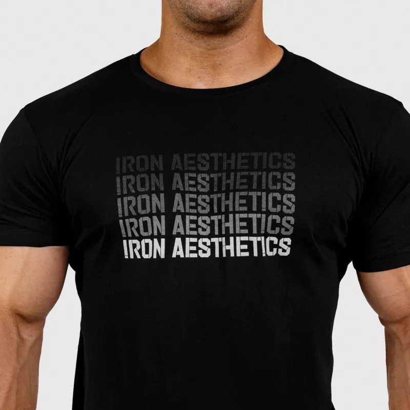 Pánské fitness tričko Iron Aesthetics Shades, černé-6